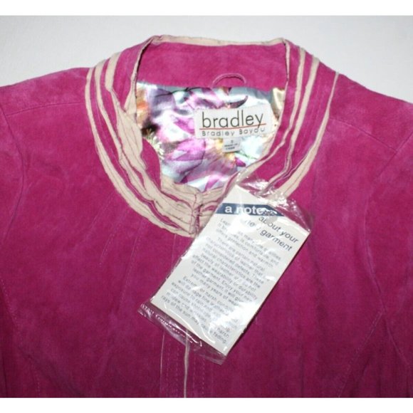 NWT BRADLEY BAYOU Women's Pink Suede Leather Jacket Size S - Picture 3 of 3